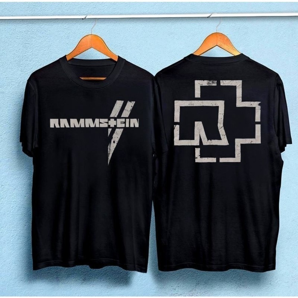 Rammstein Tshirt Band 90S Shirt Black Tshirt Logo Retro Style 2 Sided